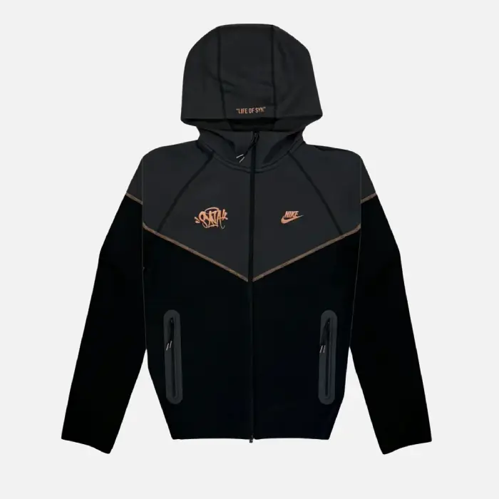 Black/Bronze Central Cee Syna World X Nike Tech Fleece Zip-Up Hoodie