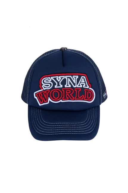 SYNA WORKWEAR TRUCKER CAP – NAVY/TOMATO