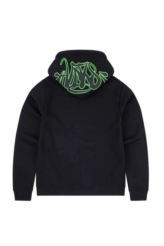 SYNA OG HOOD – BLACK/NEON GREEN