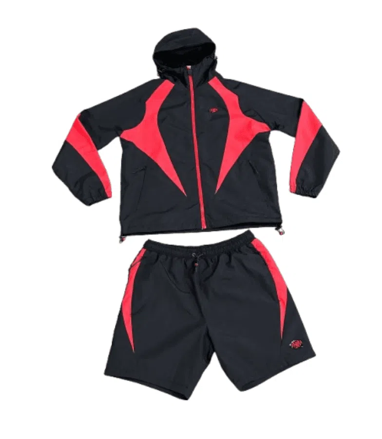 VORTEX WOVEN SHORT TRACKSUIT – BLACK/RED VORTEX WOVEN SHORT TRACKSUIT – BLACK/RED