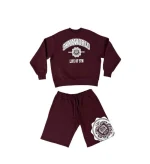VARSITY CREW SHORT SET – BURGUNDY